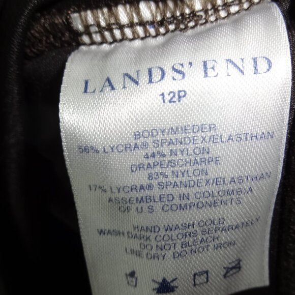 Lands' End SlenderSuit Grecian Chlorine-resistant swimwear Swimsuit 12 Brown $98 - Picture 8 of 12